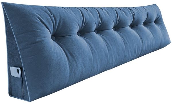 JEOBEST Rückenkissen Dreieckiges Lesekissen, Keilkissen mit Seitenfach, 1-tlg, 200cm breit, Kissen mit abnehmbarem und waschbarem Bezug