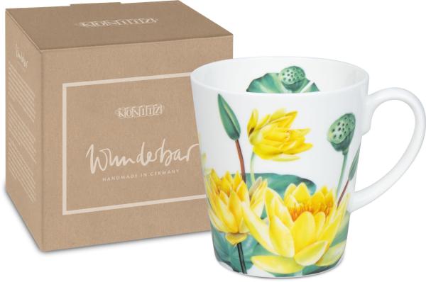 KÖNITZ Becher Wunderbar LOTUS im Geschenkkarton - 600 ml aus Bone China Porzellan
