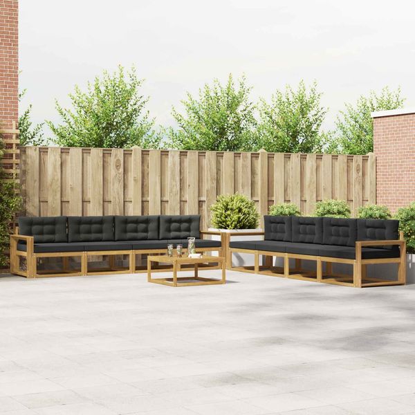 vidaXL Outdoor-Sofagarnitur 9 pcs Weiß und Anthrazit 79 x 79 x 37 cm 3386241