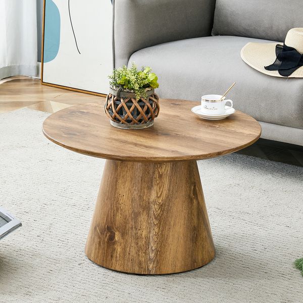 Couchtisch rund 60 x 60 x H 35 cm, MDF in Holzoptik, pflegeleicht und vielseitig einsetzbar