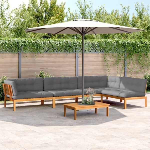 vidaXL 5-tlg. Garten-Sofagarnitur aus Paletten mit Kissen Akazienholz 3209512