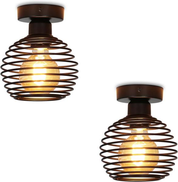 ZMH Deckenleuchte Schwarz Retro Deckenlampe E27 max. 40 Watt Pefekt für Flur, Vintage, ohne Leuchtmittel, Metall Lampenschirm