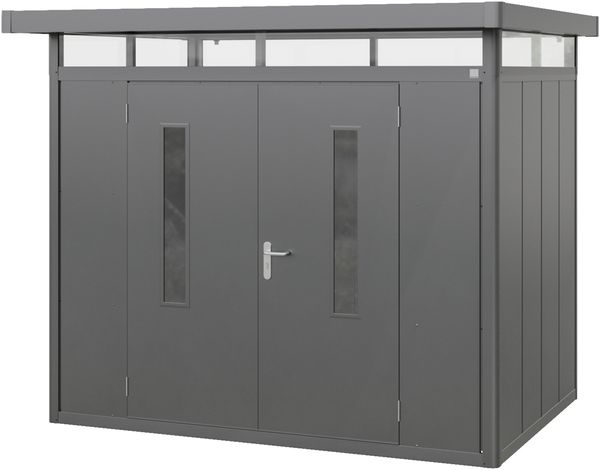 GFP Primeyard Gerätehaus Metall Gartenhaus 263 x 180 x 231 cm Geräteschuppen anthrazit