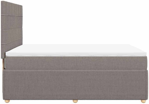 vidaXL Boxspringbett mit Matratze Taupe 160x200 cm Stoff 3294411 Bild 7