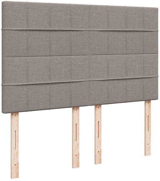 vidaXL Boxspringbett mit Matratze Taupe 160x200 cm Stoff 3294411 Bild 9