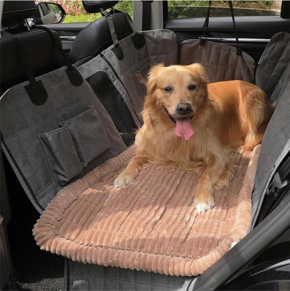 Ledander Tier-Autoschondecke Tierdecke Autoschondecke Hund Rücksitz 62x137cm, 2in1 Hundedecke für Auto Rückbank & Kofferraum mit Seitenschutz