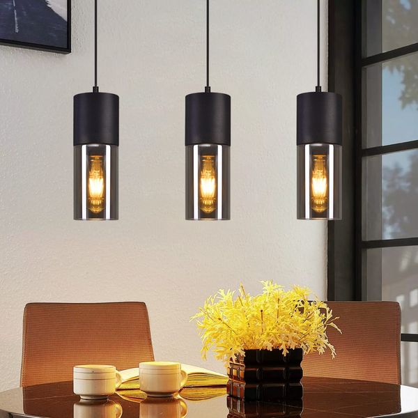 ZMH Esstisch-Pendelleuchte E27 - Moderne LED-Pendelleuchte mit 3 verstellbaren Glühbirnen