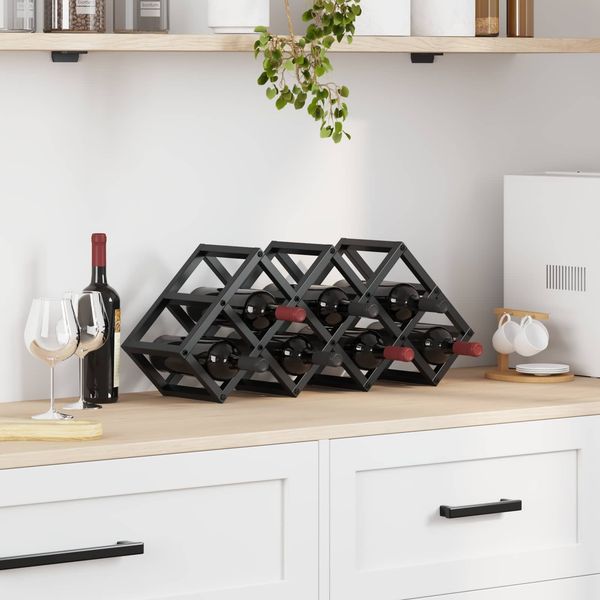vidaXL Weinregal Schwarz Eichen-Optik 63 x 16,5 x 25 cm 868218