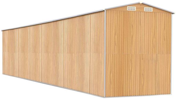 vidaXL Geräteschuppen Hellbraun 192x1021x223 cm Verzinkter Stahl 3147481 Bild 6