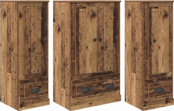 vidaXL Highboard mit Schubladen 3 pcs Altholz Holzwerkstoff 3402671