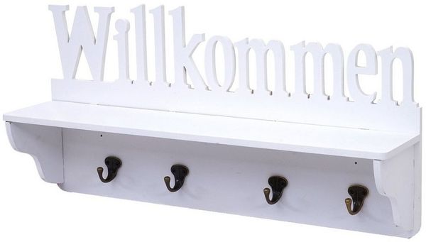 MCW Garderobenpaneel MCW-D41-w, 4 Haken, Ablagefläche, Kleiderhaken individuell anbringbar