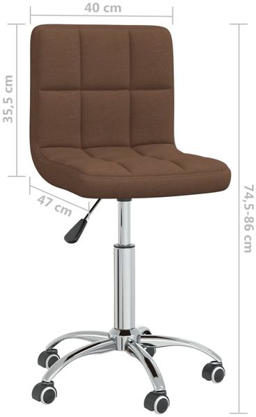 vidaXL Esszimmerstuhl Drehbar Braun Stoff, Drehbar [3087534] Bild 8