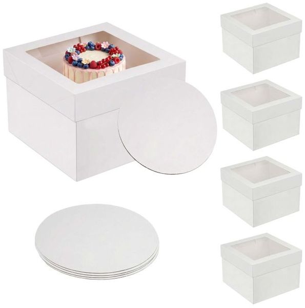 Relaxdays Tortenbox Set Sichtfenster & Cakeboards