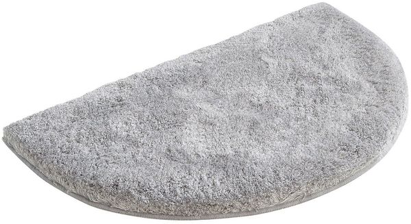 Grund Badematte Melos, Badvorleger, Badezimmer Teppich, sehr weich, Höhe 27 mm, rutschhemmend beschichtet, fußbodenheizungsgeeignet, Kunstfaser, halbrund, melierte Optik, sehr weicher Flor, Melange-Effekt, Made in Europe