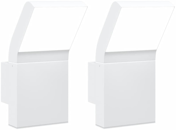 vidaXL LED-Außenwandleuchten 2 Stk. Weiß Aluminiumdruckguss 4006273