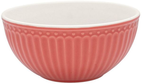 Greengate Müslischale Alice Müslischale coral 14 cm, Steinzeug, (Schüsseln & Schalen)