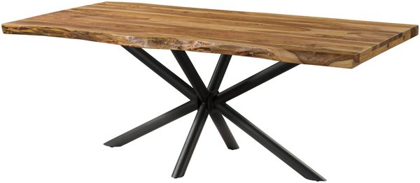Baumtisch Sheesham 240x100x76 natur sandgestrahlt / Kreuzgestell anthrazit matt FREEFORM 5