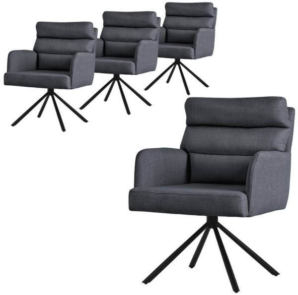 ML-DESIGN Polsterstuhl Esszimmerstühle mit Rücken- & Armlehne moderne Design Küchenstühle (4 St), Design Lounge drehbar Clubsessel mit Metallbeinen Polyester bis 120kg