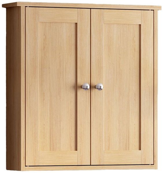 radelldar Hängeschrank Badezimmerschrank mit 2 Türen, feuchtigkeitsbeständig (1-St) Badschrank 56 x 58 x 13 cm
