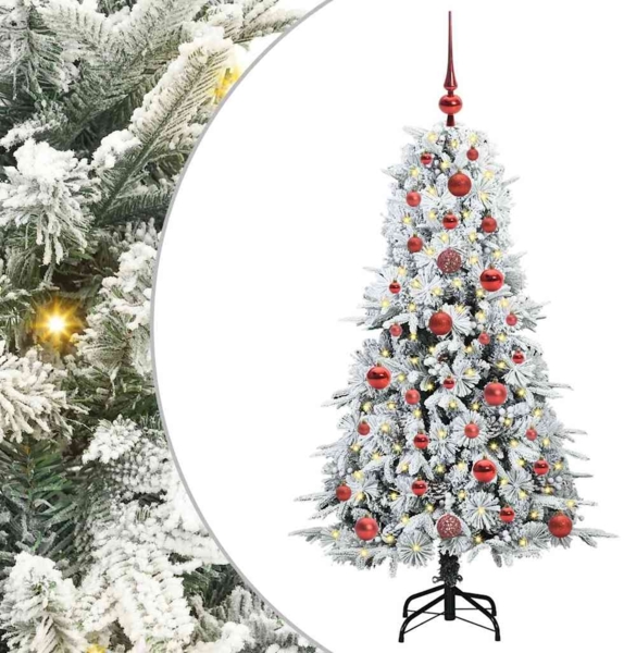 vidaXL Künstlicher klappbarer Weihnachtsbaum Weiß 120 cm PE und PVC 3397458
