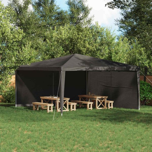 vidaXL Party Zelt Seitenteil 2 pcs Anthrazit 400 x 195 cm PE und Stahl 42033025