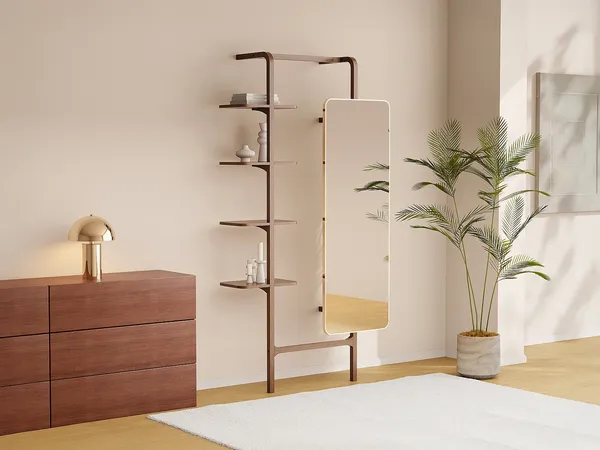 Vente-unique - ZORVINA Regal Holz, Platte Braun - B 26,5 cm x H 189 cm x L 104 cm