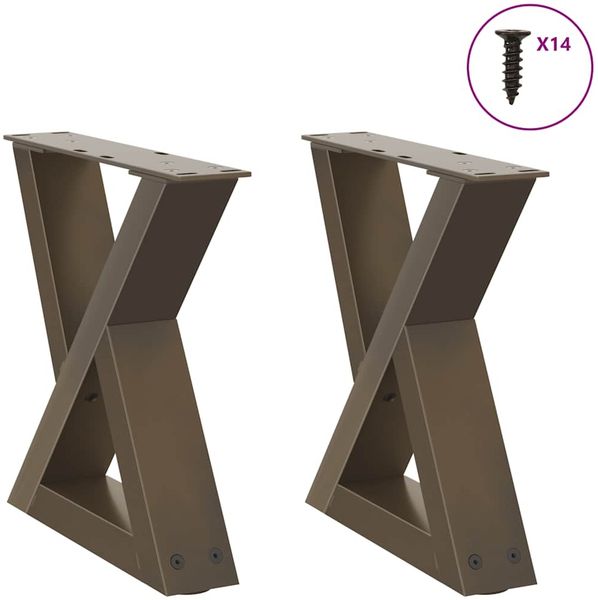 vidaXL Couchtischbeine 2 Stk. Naturstahl 40x(30-31,3) cm Stahl 4012683