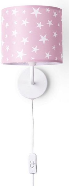 Paco Home Wandleuchte Capri 315, ohne Leuchtmittel, Lampe Kinderzimmer Babyzimmer ∅18cm Sterne Kabellänge 3m E14