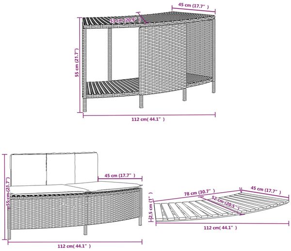 vidaXL Whirlpool-Umrandung Schwarz Poly-Rattan und Massivholz Akazie 365614 Bild 9
