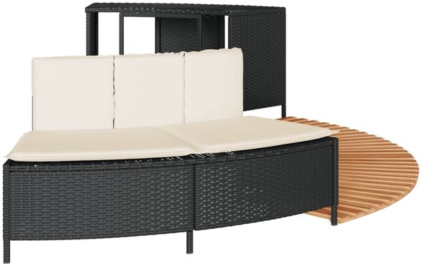 vidaXL Whirlpool-Umrandung Schwarz Poly-Rattan und Massivholz Akazie 365614 Bild 5