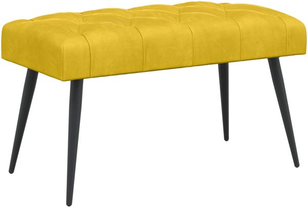 vidaXL Bank mit Knopfheftung Gelb 80 x 40 x 46 cm Samt 42038564