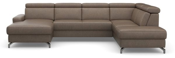 sit&more Wohnlandschaft Scarlett U-Form, inklusive Kopfteilverstellung, wahlweise mit Bettfunktion, Bettkasten
