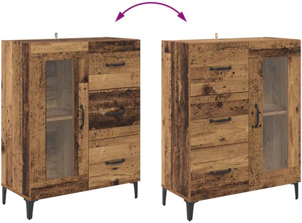 vidaXL Sideboard Altholz 69,5 x 34 x 90 cm Verbundholz und Eisen 880842 Bild 10