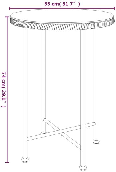 vidaXL Esstisch Schwarz Ø55 cm Hartglas und Stahl 319435 Bild 6
