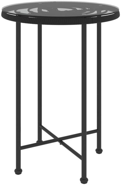 vidaXL Esstisch Schwarz Ø55 cm Hartglas und Stahl 319435 Bild 2
