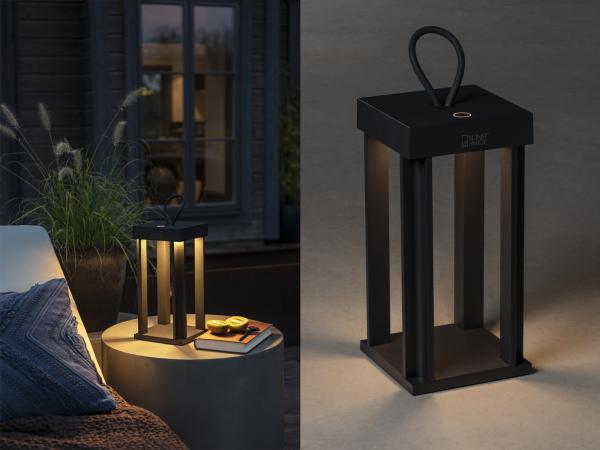 KONSTSMIDE 7819-750 USB Laterne Cannes schwarz 42cm dimmbar