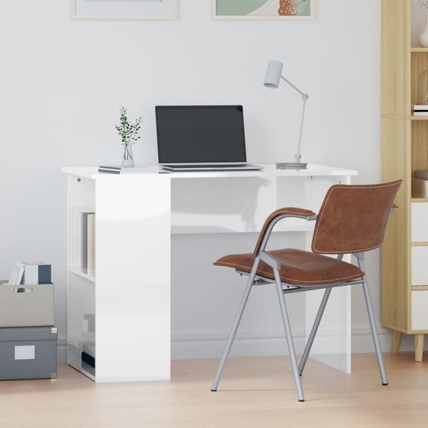 vidaXL Schreibtisch Hochglanz-Weiß 100x55x75 cm Holzwerkstoff 823026