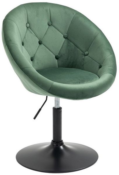 SVITA Havanna Cockatail-Sessel Lounge Clubsessel Drehsessel Samt-Optik glänzend Retro Barhocker Dunkelgrün