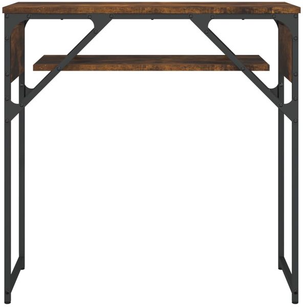 Konsolentisch, Beistelltisch, Konsole mit Ablage Räuchereiche 75x30x75cm Holzwerkstoff Bild 4