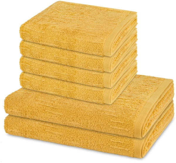 Ross Premium 6 tlg. Frottier-Set - 4 X Handtuch (50 X 100cm), 2 X Duschtuch (70 X 140cm) - 500 - Safran