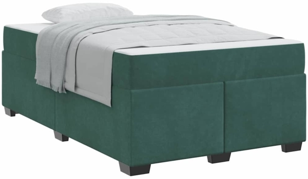vidaXL Bettrahmen mit Matratze Dunkelgrün 120 x 190 cm Stoff 3399281 Bild 2