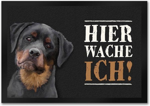 speecheese Fußmatte Hier wache ich! ROTTWEILER Fußmatte mit Motiv