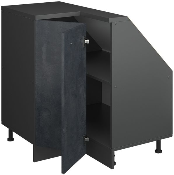 Dachschrägenschrank Eckschrank Rion Schwarz Beton/Anthrazit 75.6 x 81.6 cm mit 1 Tür Vicco Bild 4