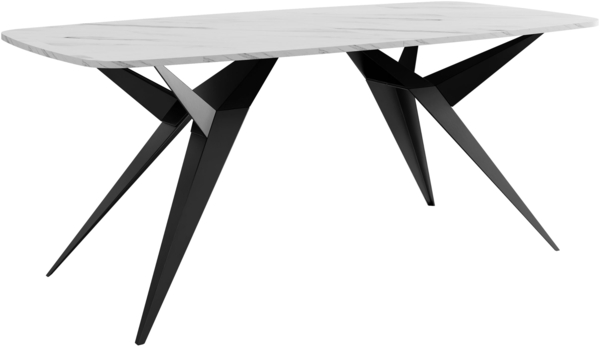 Esstisch Arbadt (Farbe: Schwarz / Bianco Marmor)