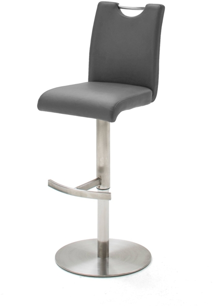 Barstuhl Alesi - Grau / Edelstahl