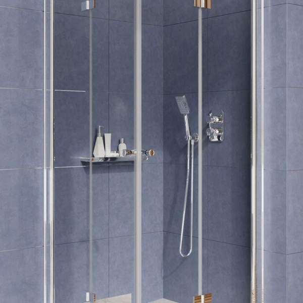 Lomadox Duschablage ROUND-30, Duchablage Wandablage in chrom glänzend, 43,5x3x12 cm Bild 3