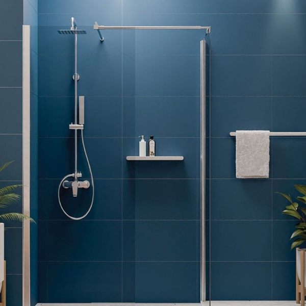 Lomadox Duschablage ROUND-30, Duchablage Wandablage in chrom glänzend, 43,5x3x12 cm Bild 2