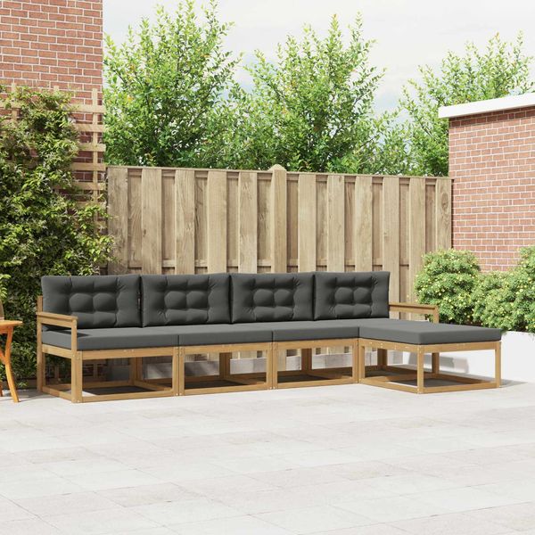 vidaXL Outdoor-Sofagarnitur 4 pcs Weiß und Anthrazit Polyester 3386296
