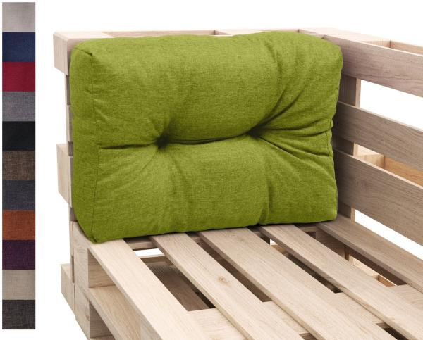 sunnypillow Rückenkissen Palettenkissen gesteppt Seitenkissen 60 x 40 x 15 cm, Grün