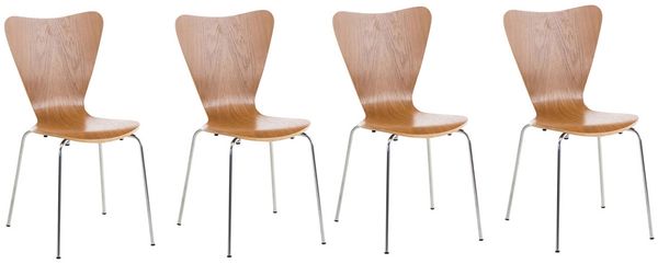 CLP 4er Set Besucherstuhl Calisto stapelbar,eiche
